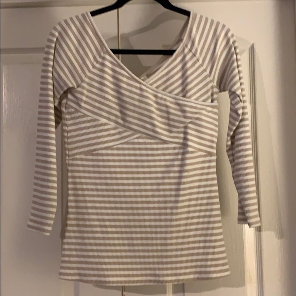 Anthropologie stripe off shoulder top by Deletta